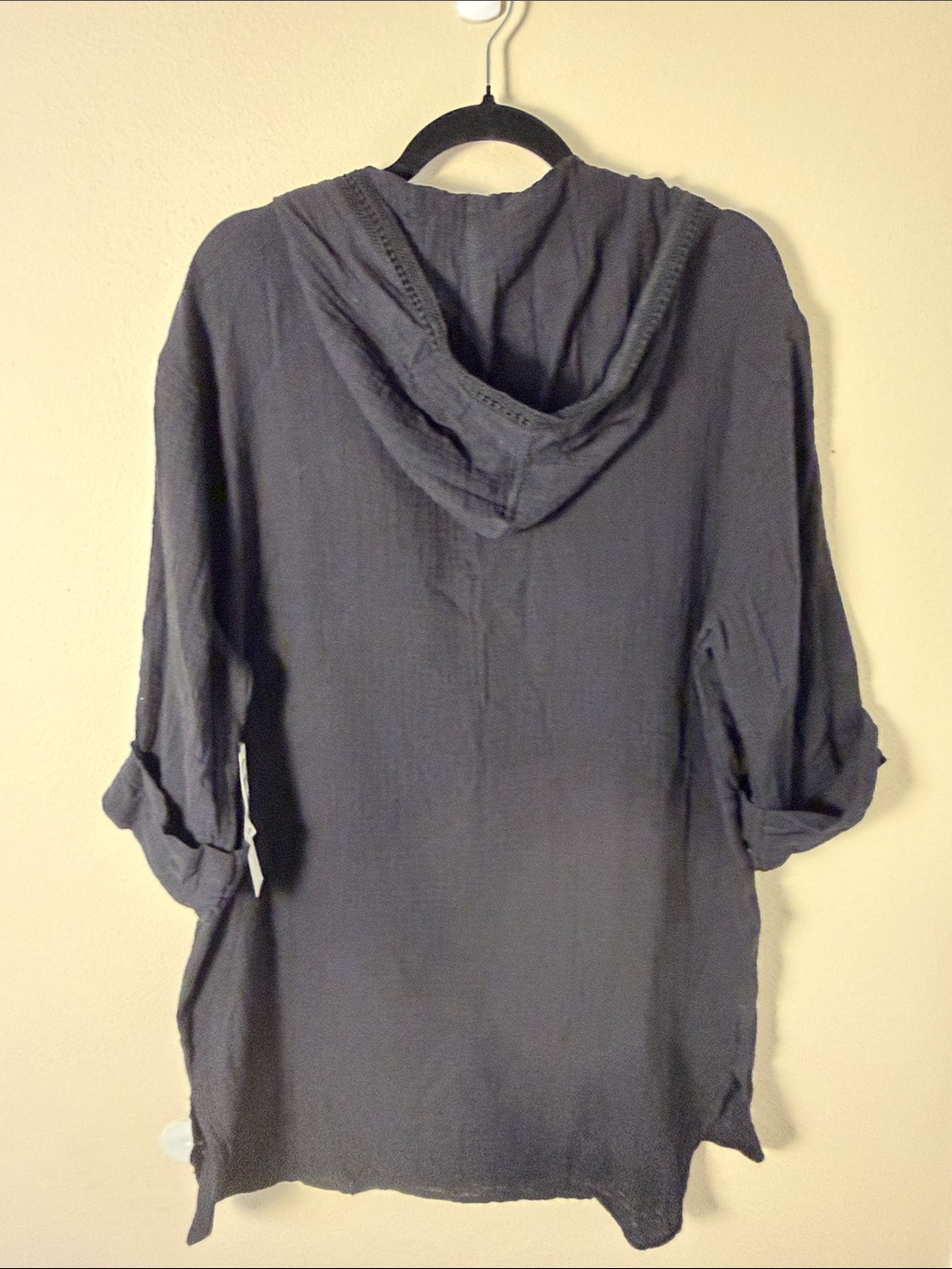 La Blanca Womens Seaside Hoodie Cover Up Tunic in Black Size L - Picture 7 of 14